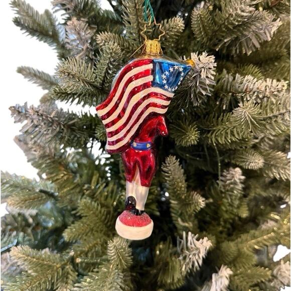 Christopher Radko Patriotic Revolutionary Soldier Flag Colors Freedom Ornament - Picture 5 of 10